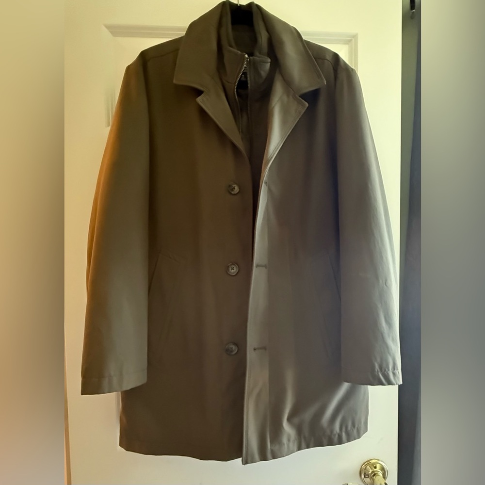 Jos. A. Bank Men's dark green mid-length Trench Coat
